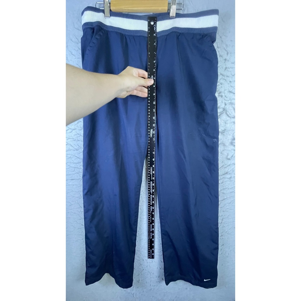 Nike Track Pants Mens XL Navy Blue Good Striped Waist Athletic Swoosh Logo - Picture 8 of 10